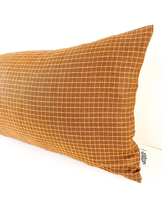 Brown wool lumbar pillow